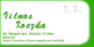 vilmos koczka business card